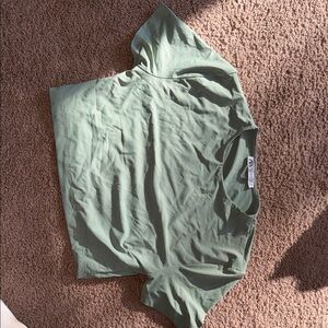 Basic Sage Green Tee- cropped